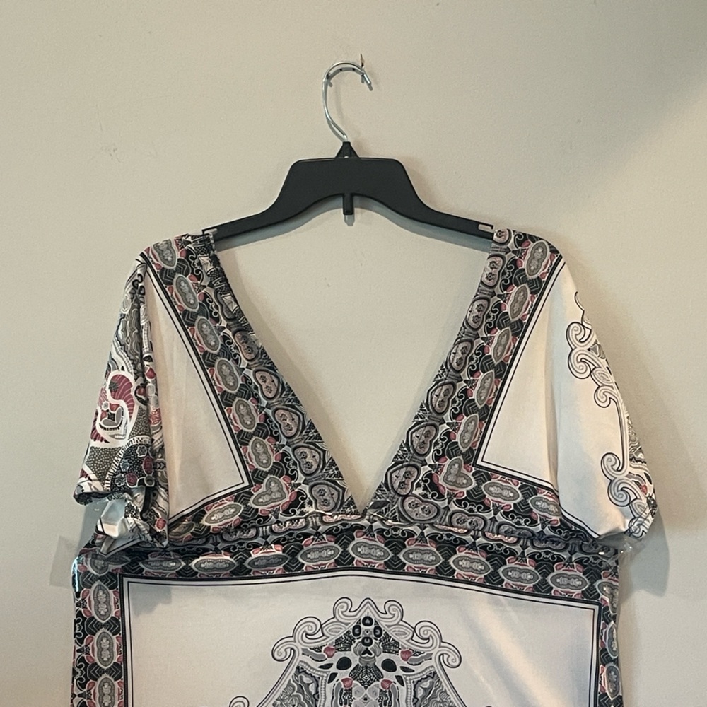 Elegant Asian Inspired White Mini Dress Women’s Size 16 NWOT - Picture 4 of 8